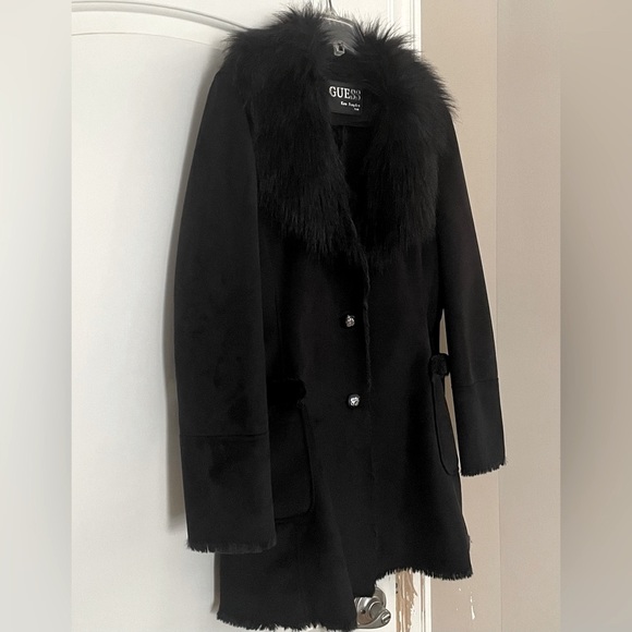 New “Guess “faux fur women’s coat.Size-XL,color black.💞 - Picture 4 of 8